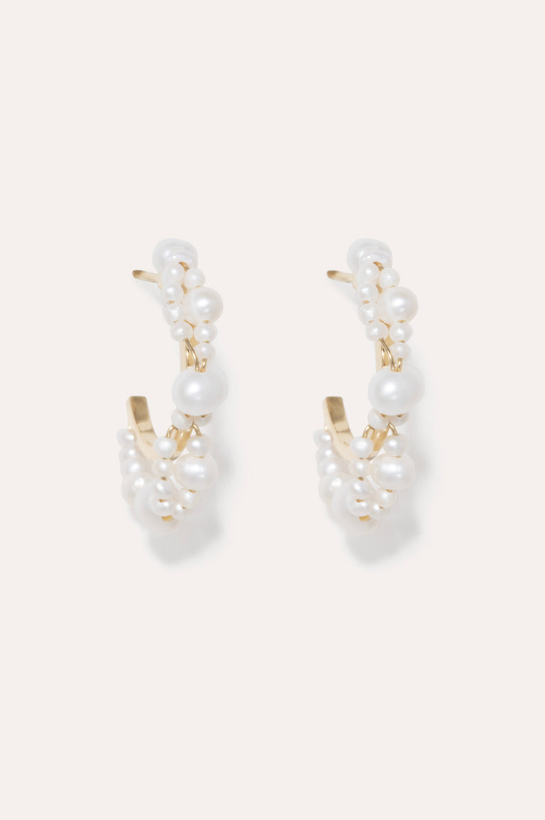 Stratus - Pearl and Recycled Gold Vermeil Earrings
