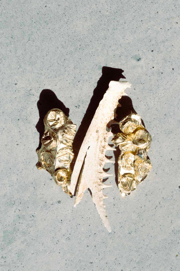 The Bit of Bubble Wrap That Got Stuck in the Vacuum - Recycled Gold Vermeil Earrings