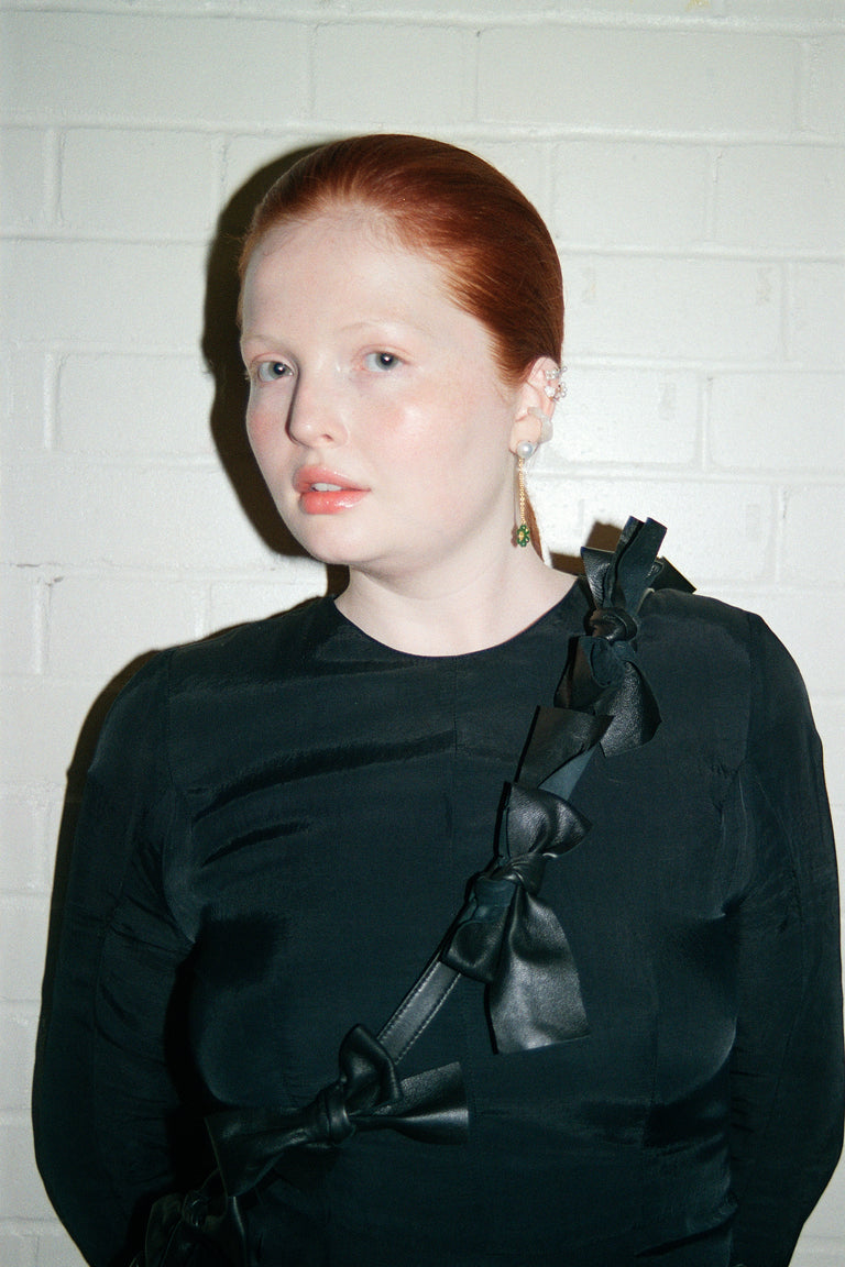 The Bows II - Black Crossbody Shoulder Bag w/Bows
