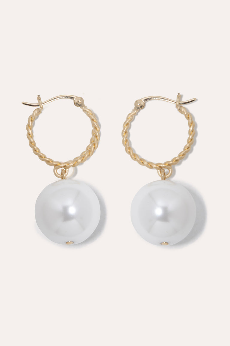 Granny Smith -  Shell Pearl and Gold Vermeil Earrings