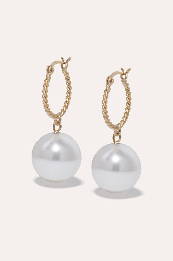 Granny Smith -  Shell Pearl and Recycled Gold Vermeil Earrings