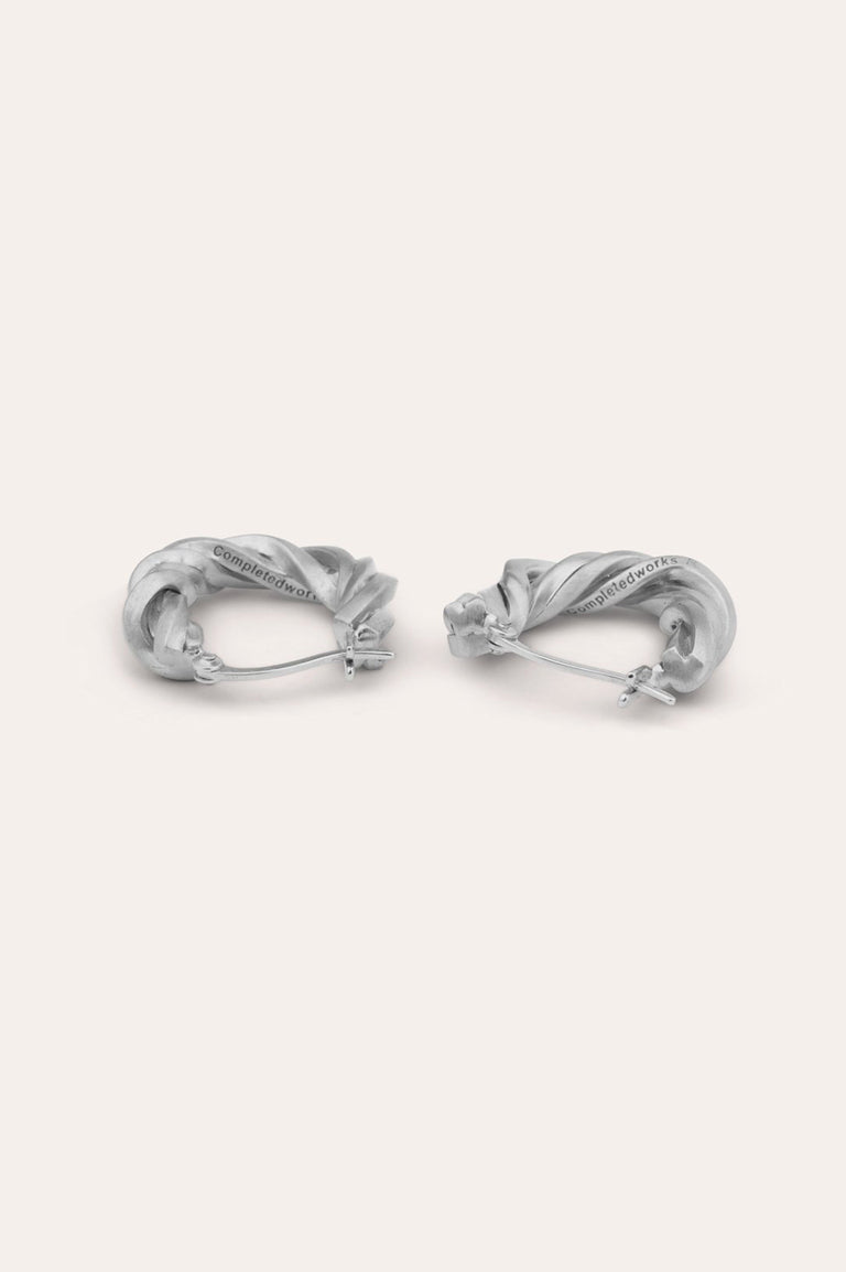 Deep State - Platinum Plated Hoop Earrings