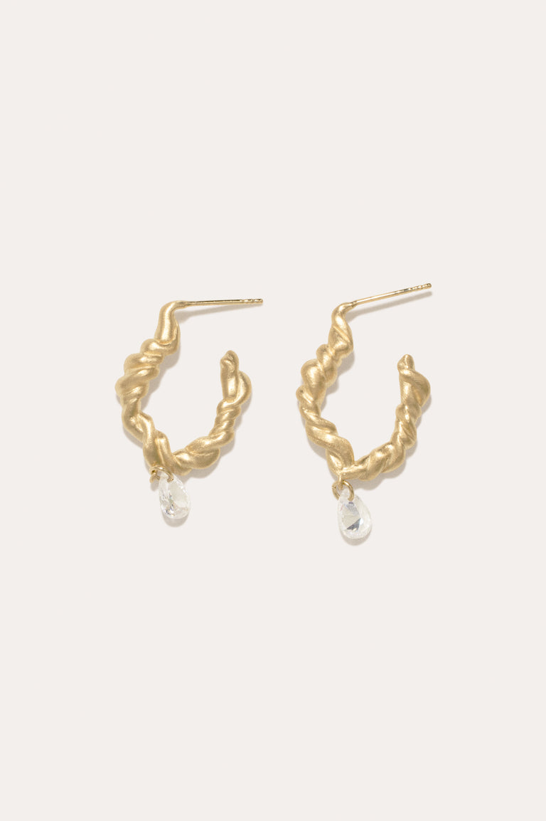 Time is Not an Illusion - Zirconia and Recycled Gold Vermeil Earrings