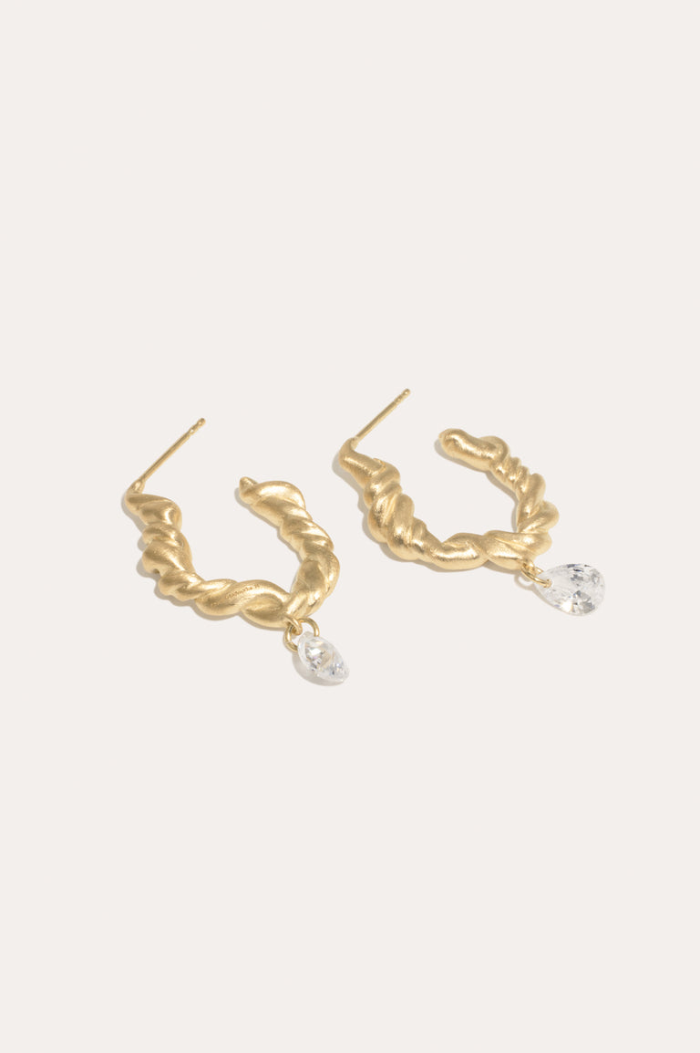 Time is Not an Illusion - Zirconia and Recycled Gold Vermeil Earrings