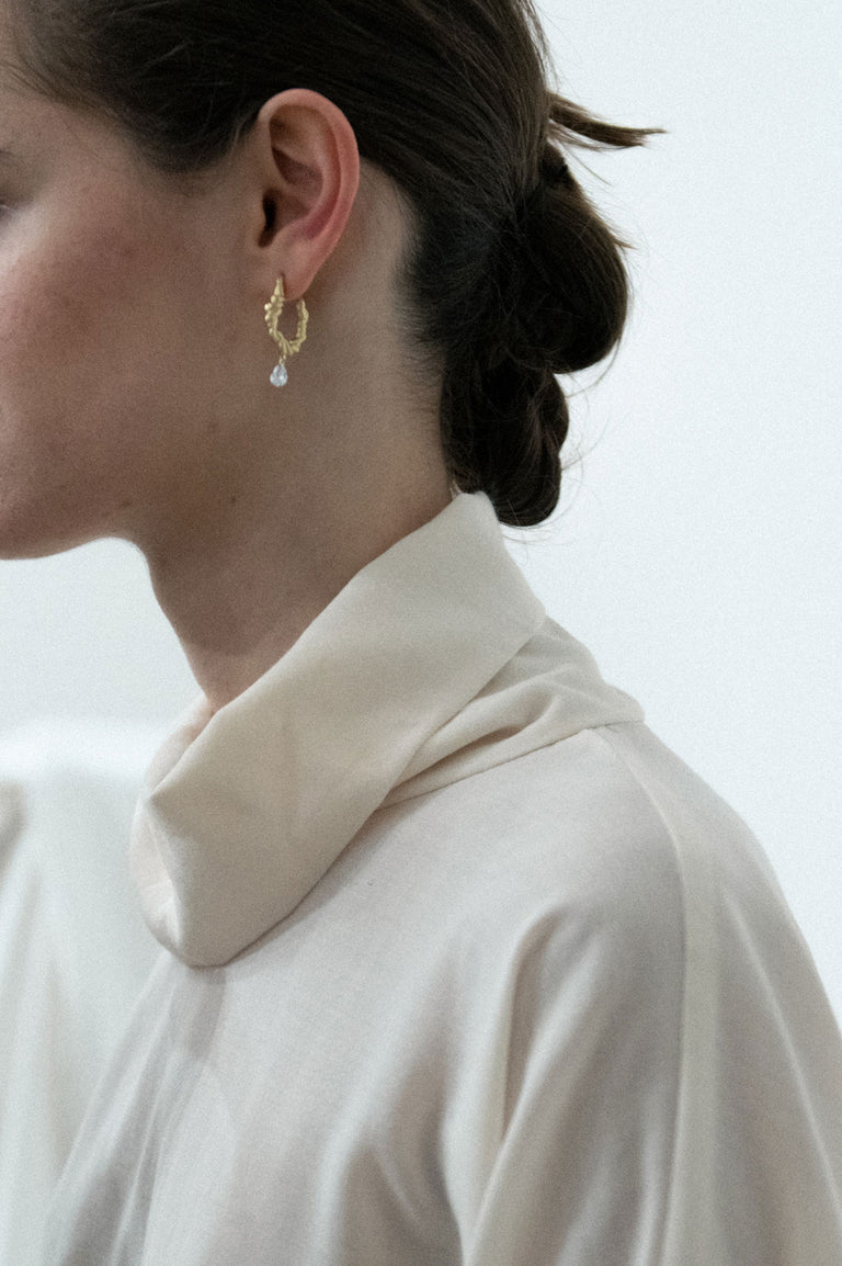Time is Not an Illusion - Zirconia and Recycled Gold Vermeil Earrings
