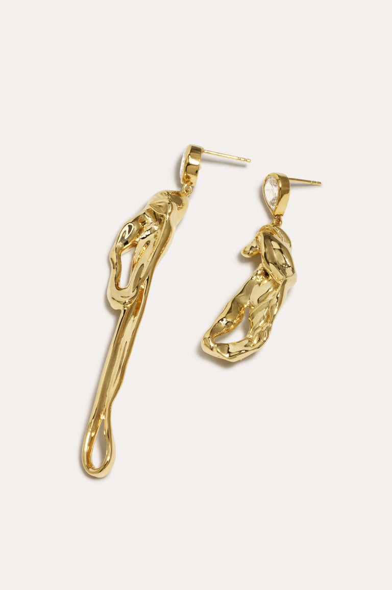 Dreams of Mercury - Zirconia and Recycled Gold Vermeil Earrings