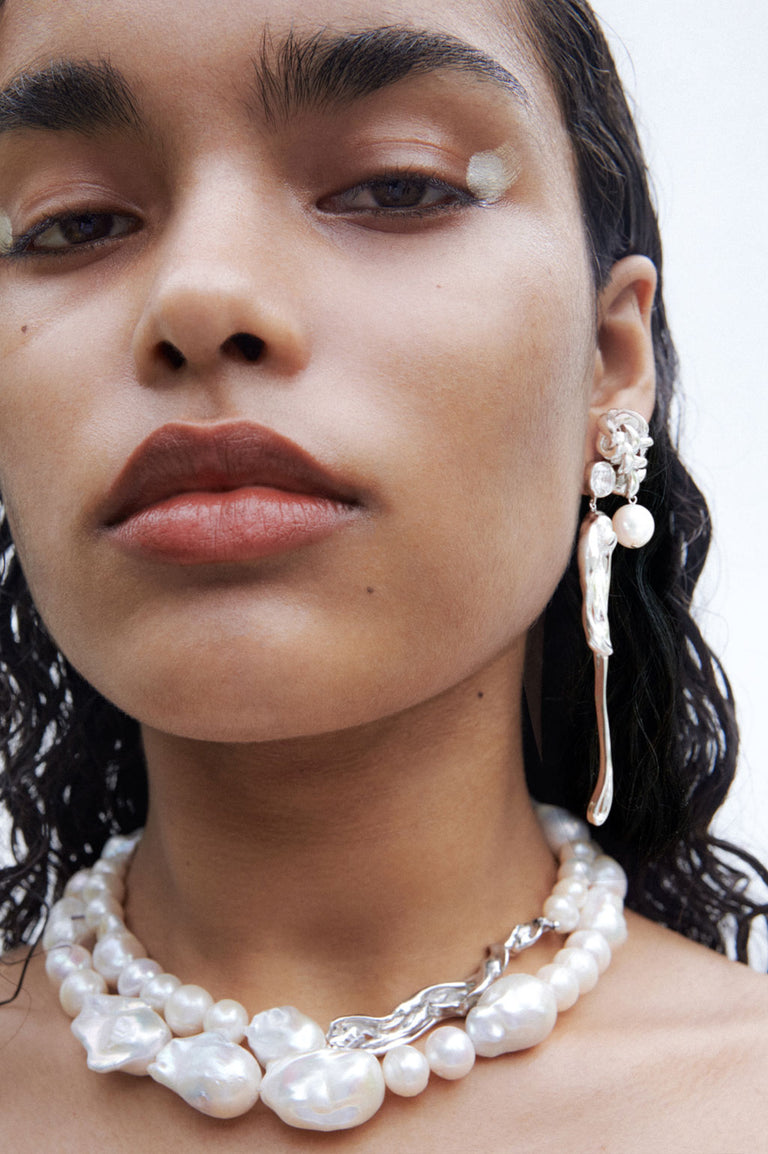 Dreams of Mercury - Zirconia and Recycled Gold Vermeil Earrings