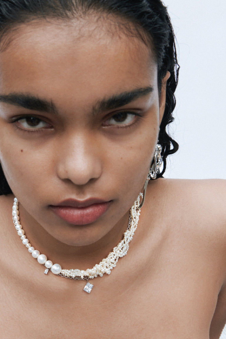 Dreams of Mercury - Zirconia and Recycled Silver Earrings