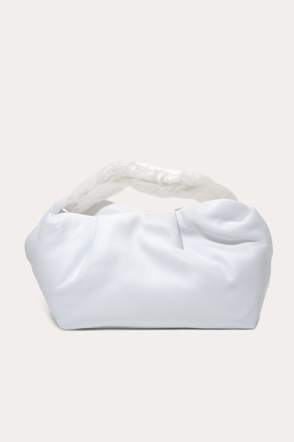 The Lunchbox - Pearlescent White Resin and White Leather Clutch Bag