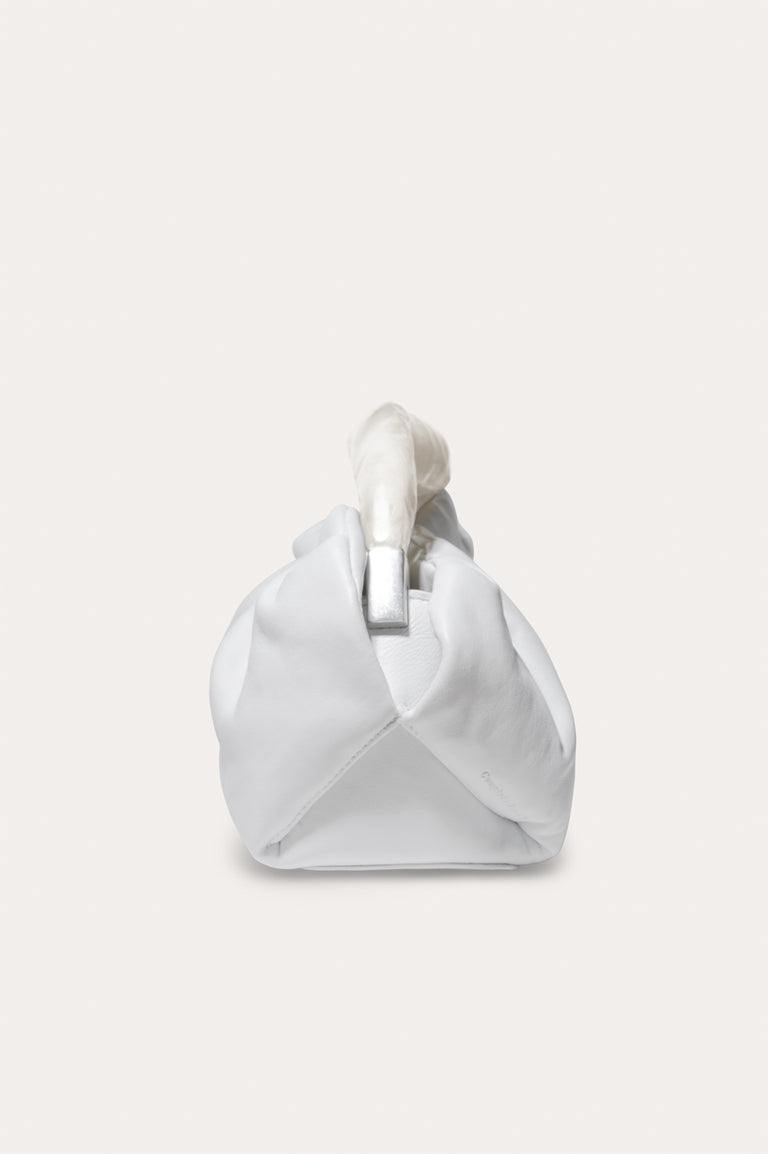 The Lunchbox - Pearlescent White Resin and White Leather Clutch Bag