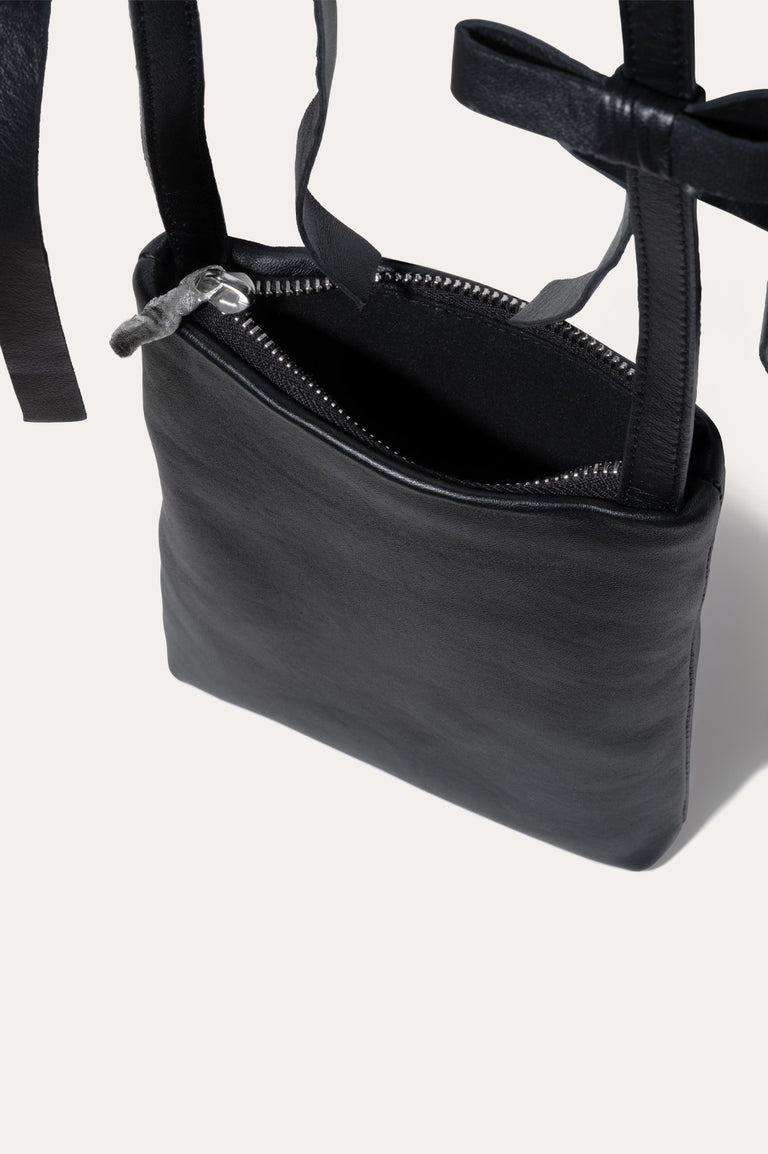The Bows - Black Crossbody Shoulder Bag w/Bows