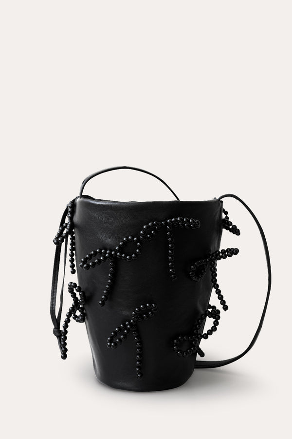 G14 - Pearl and Black Deadstock Leather Crossbody Shoulder Bag