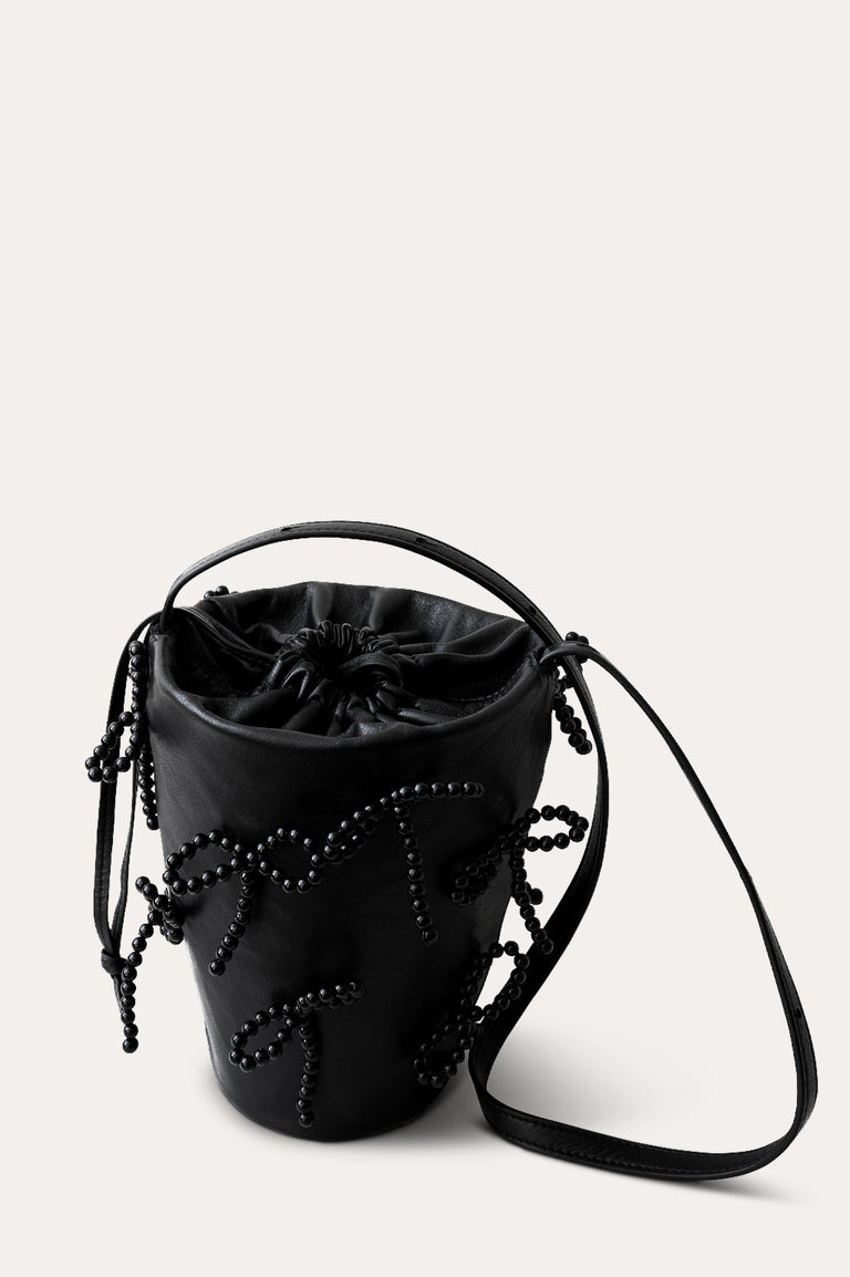 G14 - Pearl and Black Deadstock Leather Crossbody Shoulder Bag
