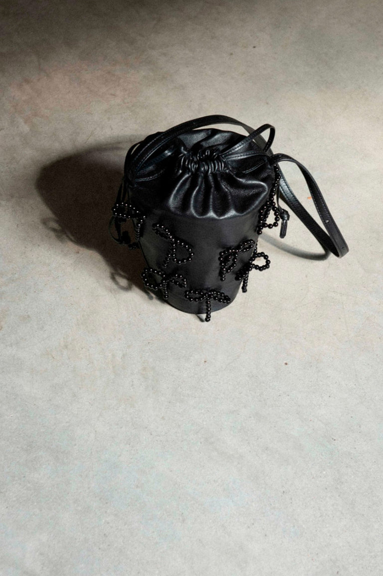 G14 - Pearl and Black Deadstock Leather Crossbody Shoulder Bag
