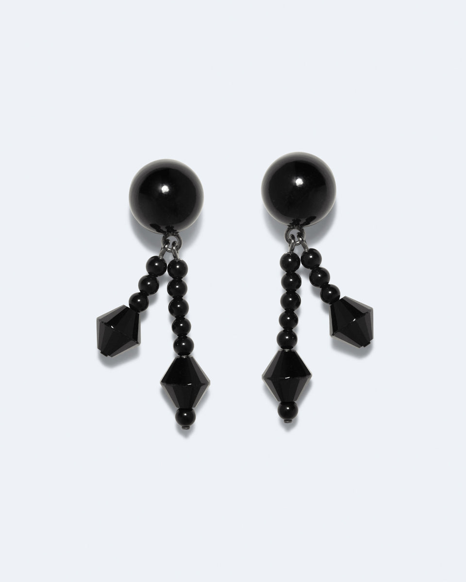 Soothsayer II - Black Onyx and Recycled Silver Earrings