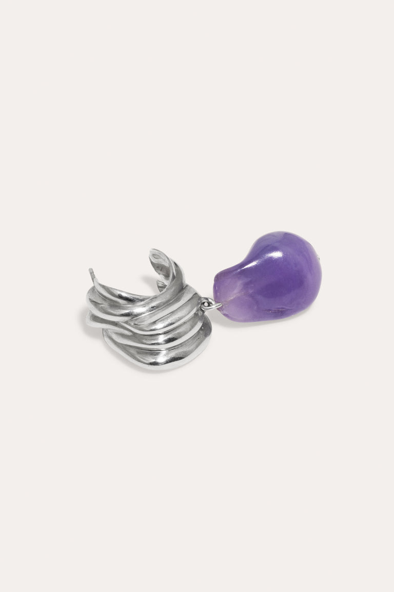 Clash - Lilac Bio Resin and Platinum Plated Single Earring