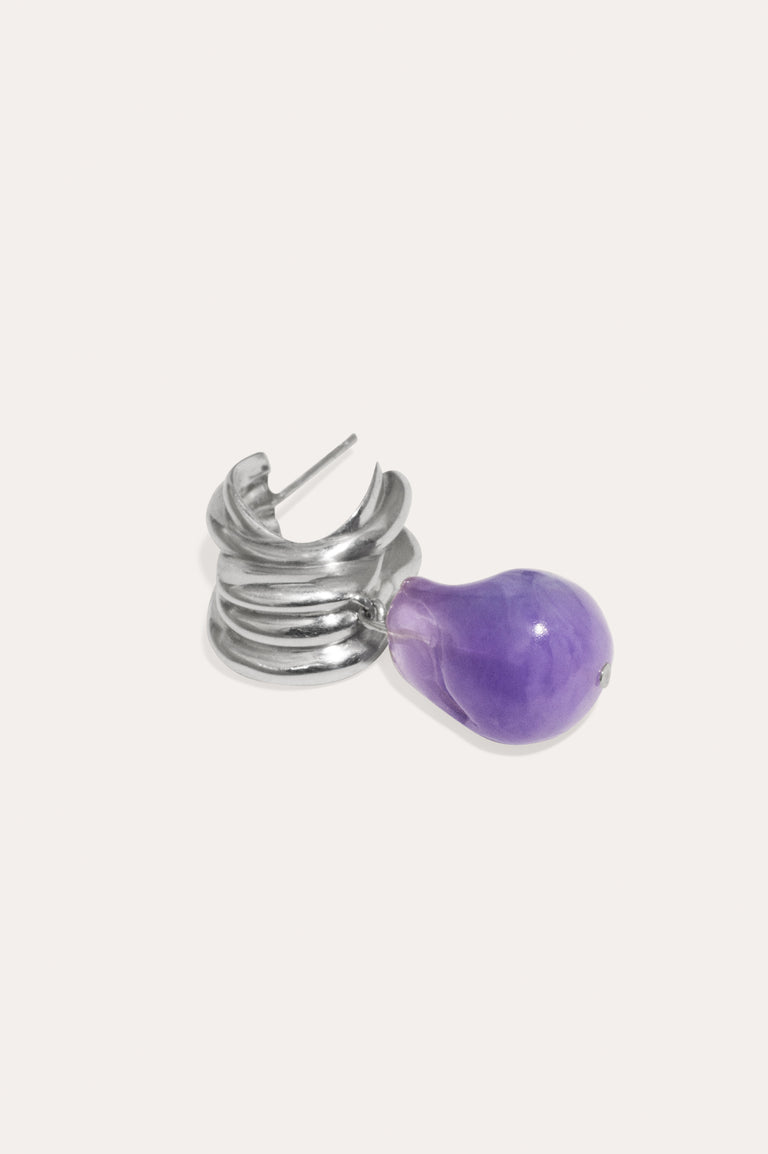 Clash - Lilac Bio Resin and Platinum Plated Single Earring