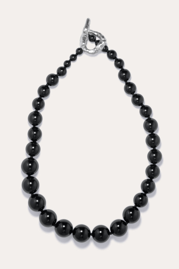 Knee‐Deep In A Bog in North Yorkshire - Black Onyx and Recycled Silver Necklace