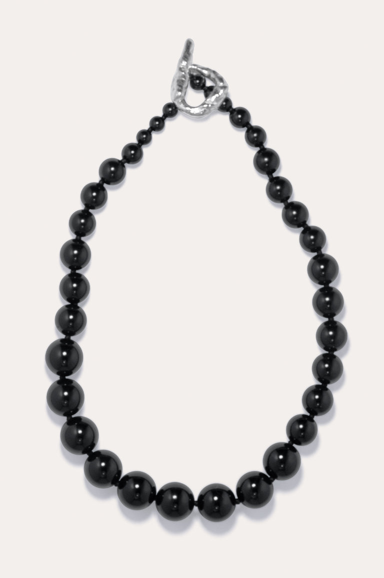 Knee‐Deep In A Bog in North Yorkshire - Black Onyx and Recycled Silver Necklace