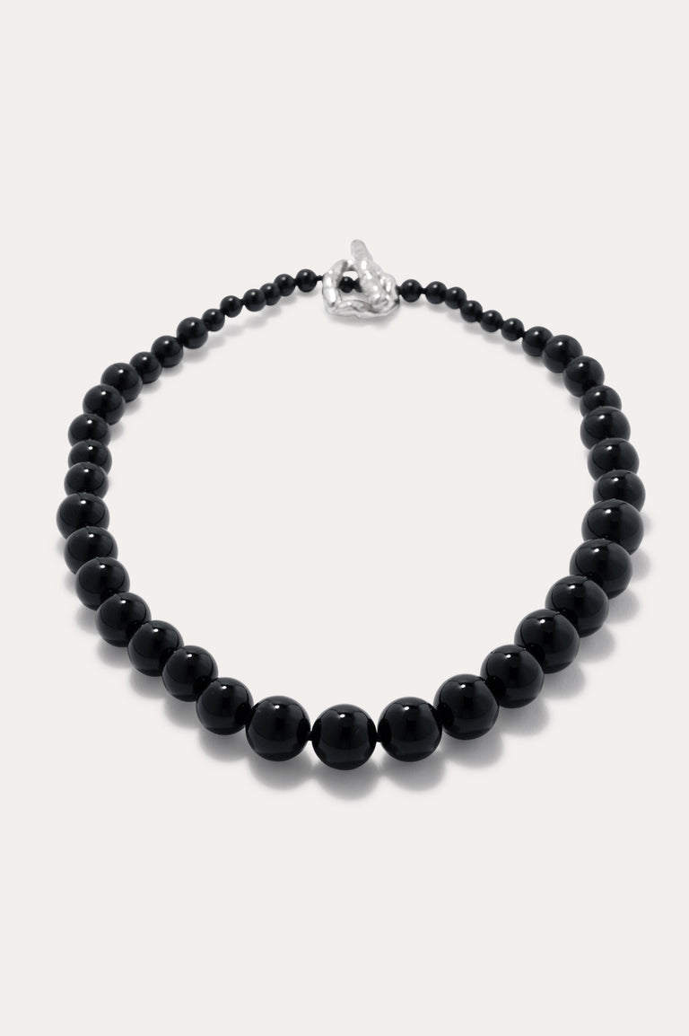 Knee‐Deep In A Bog in North Yorkshire - Black Onyx and Recycled Silver Necklace