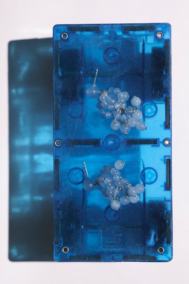 The Aftertaste of a Dream - Blue Quartz and Recycled Silver Earrings