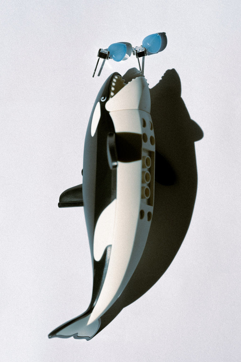 The Heart's Window - Blue Heart Bead and Zirconia Recycled Silver Earrings