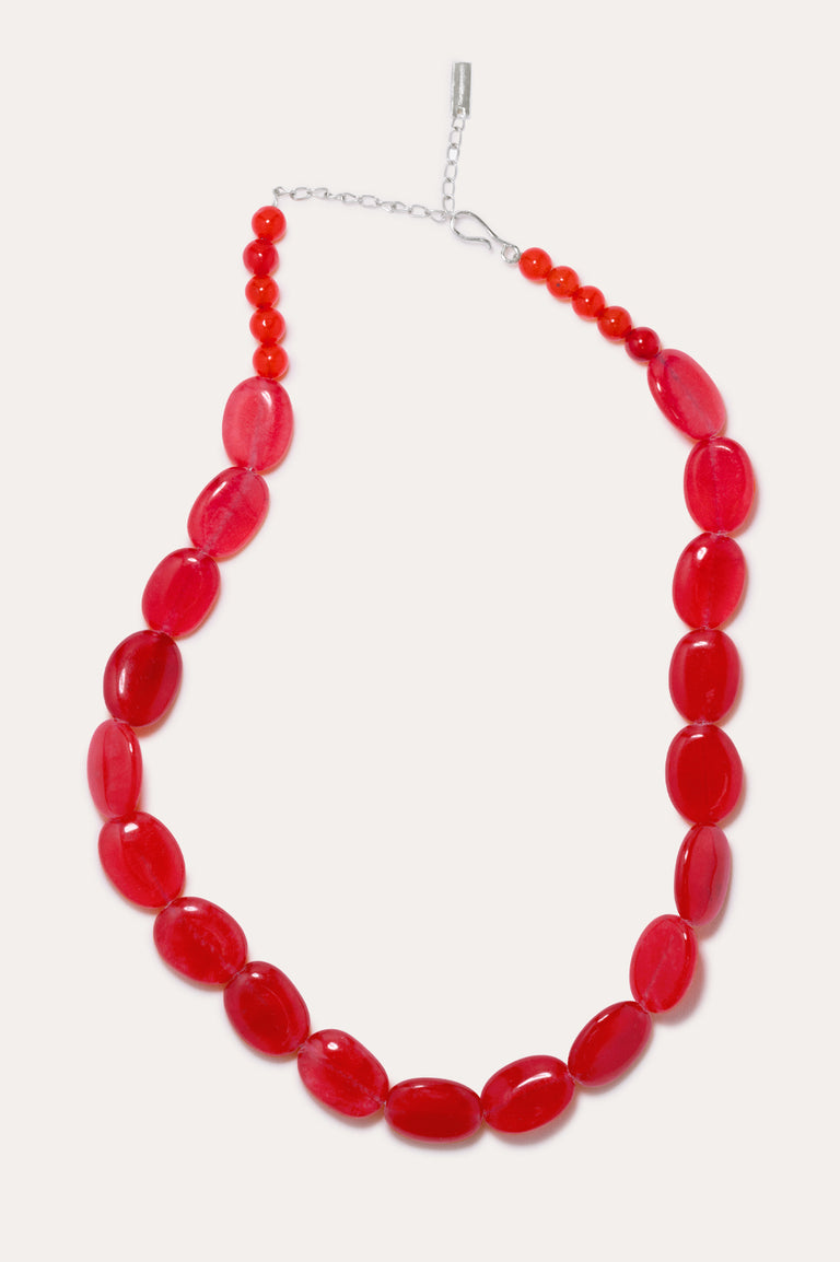 Dazed by Suburbia - Red Agate Bead Necklace