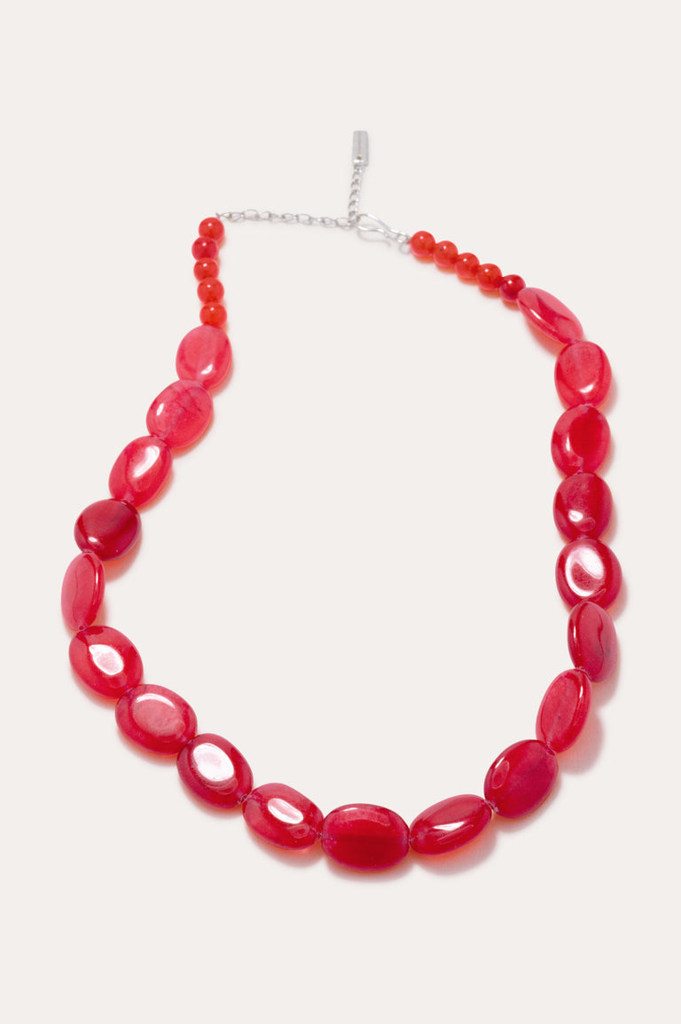 Dazed by Suburbia - Red Agate Bead Necklace