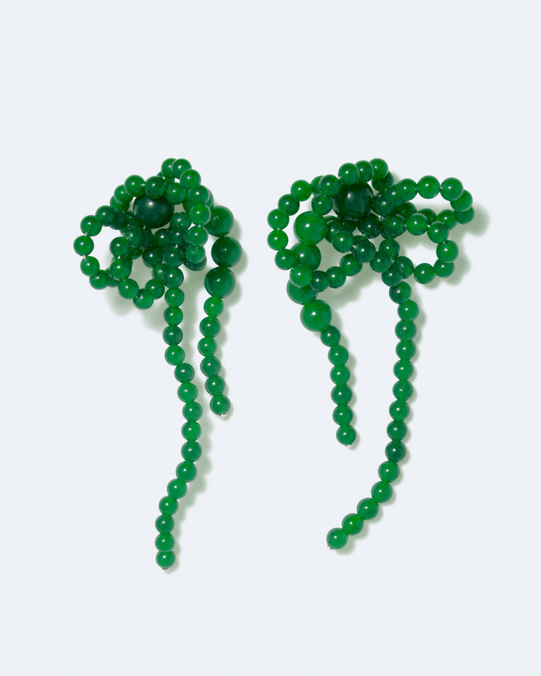 Too Many Loose Ends? - Green Jade Earrings