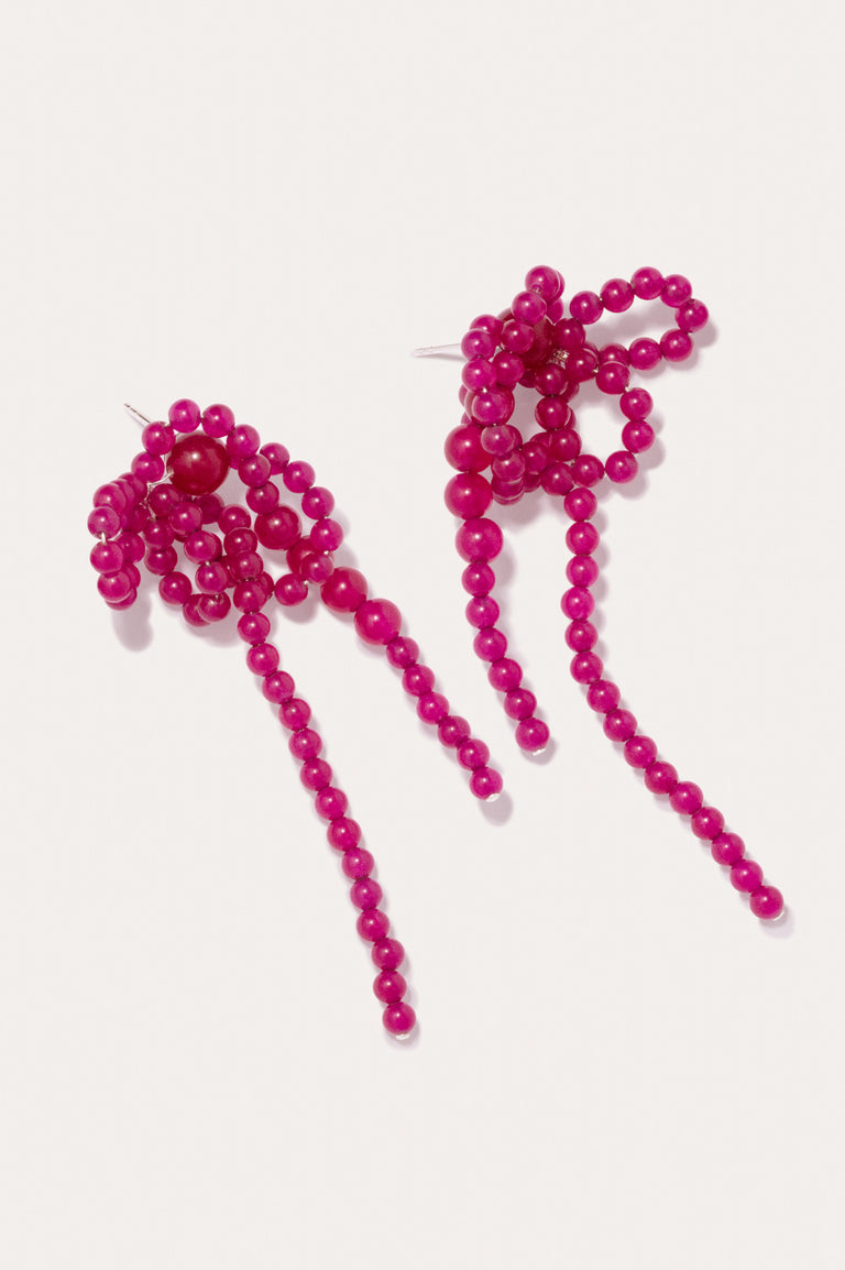 Too Many Loose Ends? - Chalcedony Bead and Recycled Silver Earrings