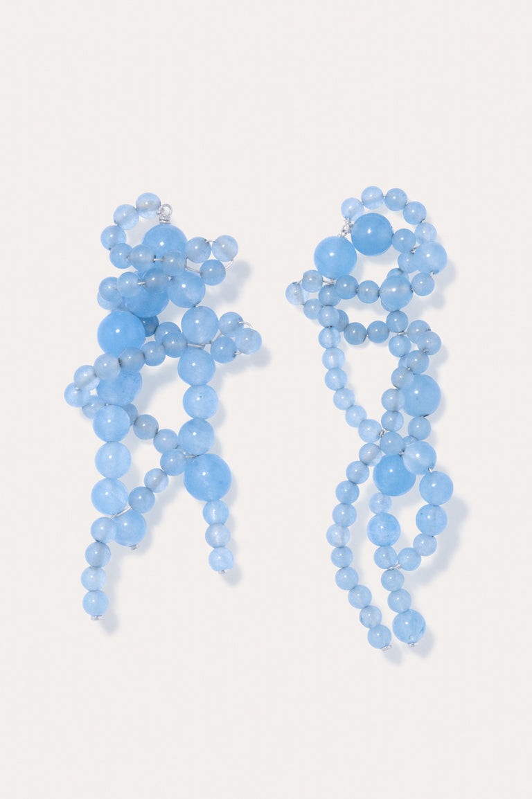 Floe - Blue Lace Agate Bead and Recycled Silver Earrings