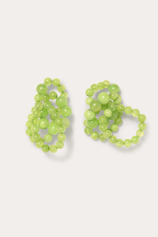 Iceberg - Green Calcite and Recycled Silver Earrings