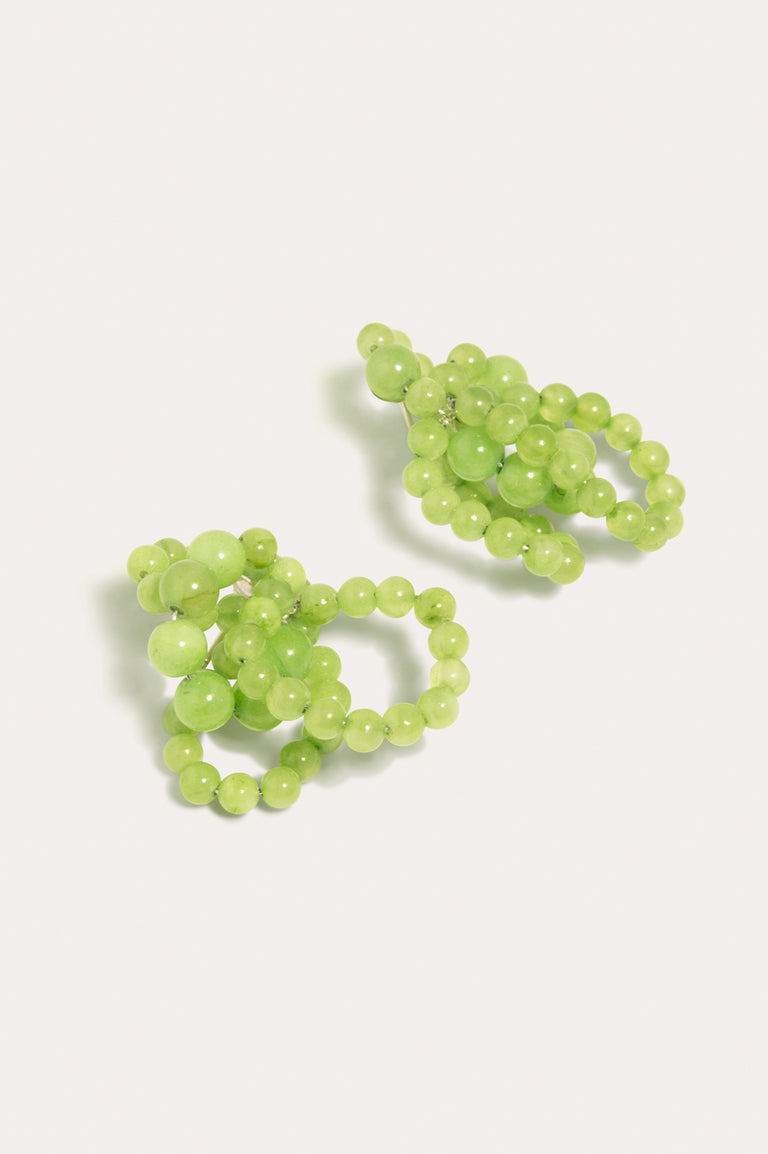 Iceberg - Green Calcite and Recycled Silver Earrings