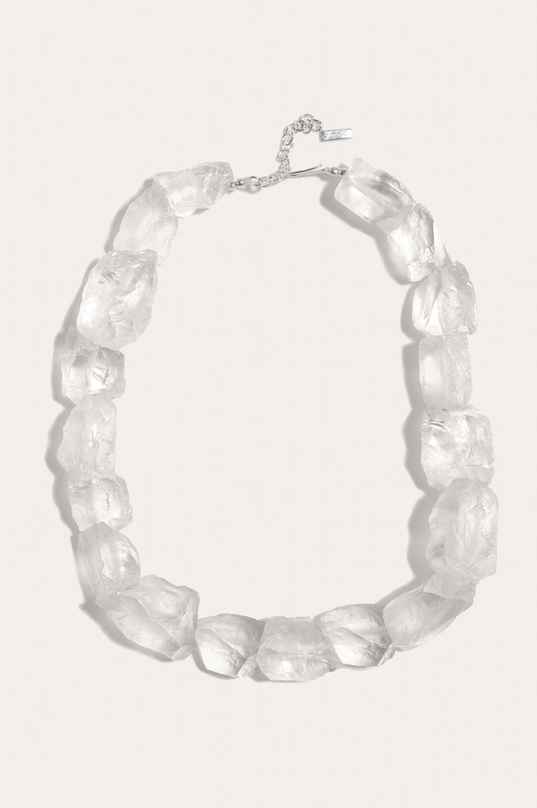 The Iceberg's Other Half - Clear Resin and Recycled Silver Necklace
