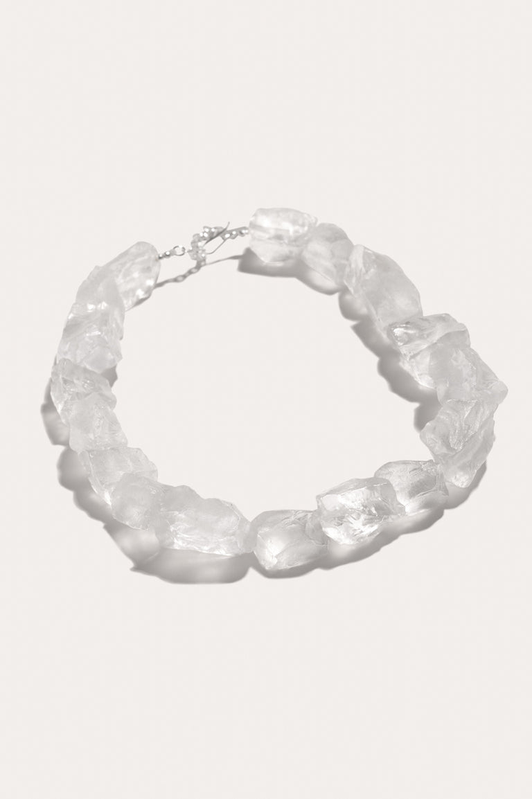 The Iceberg's Other Half - Clear Resin and Recycled Silver Necklace
