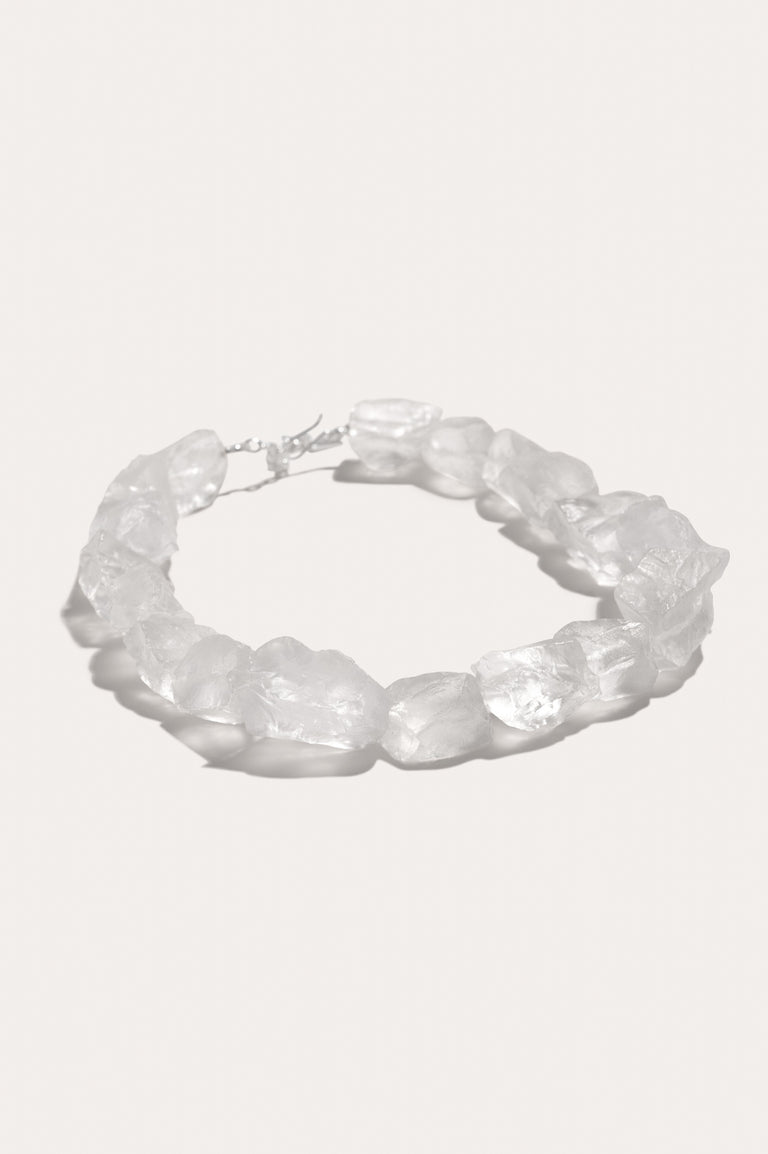 The Iceberg's Other Half - Clear Resin and Recycled Silver Necklace