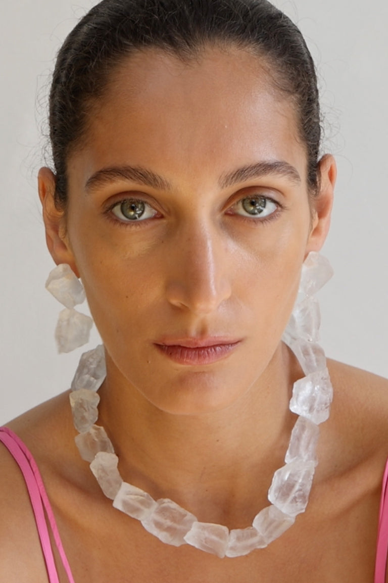 The Iceberg's Other Half - Clear Resin and Recycled Silver Earrings