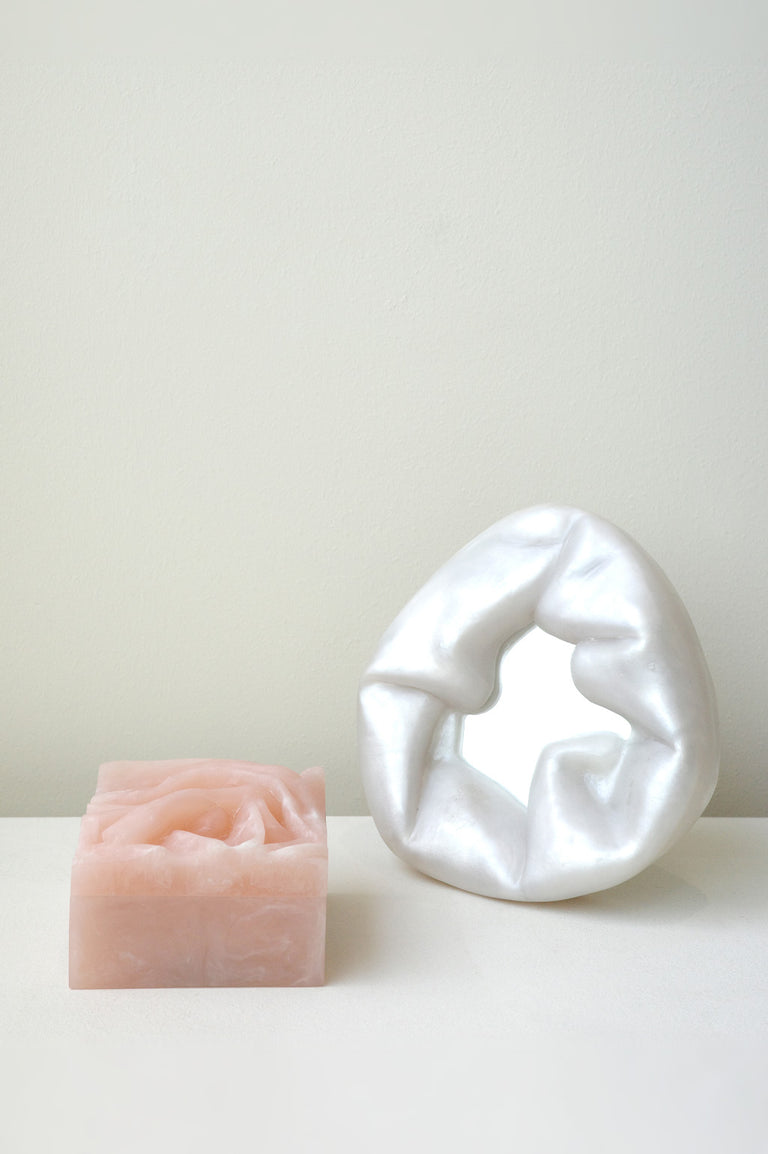 Small Jewellery Box - Marble Resin Box in Matte Rose Quartz