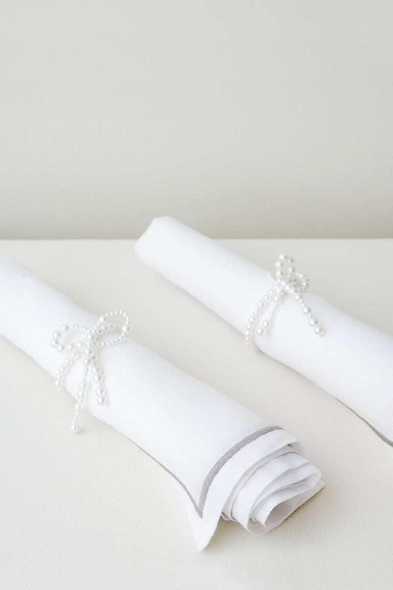 L30 - Set of 2 Faux Pearl Napkin Rings