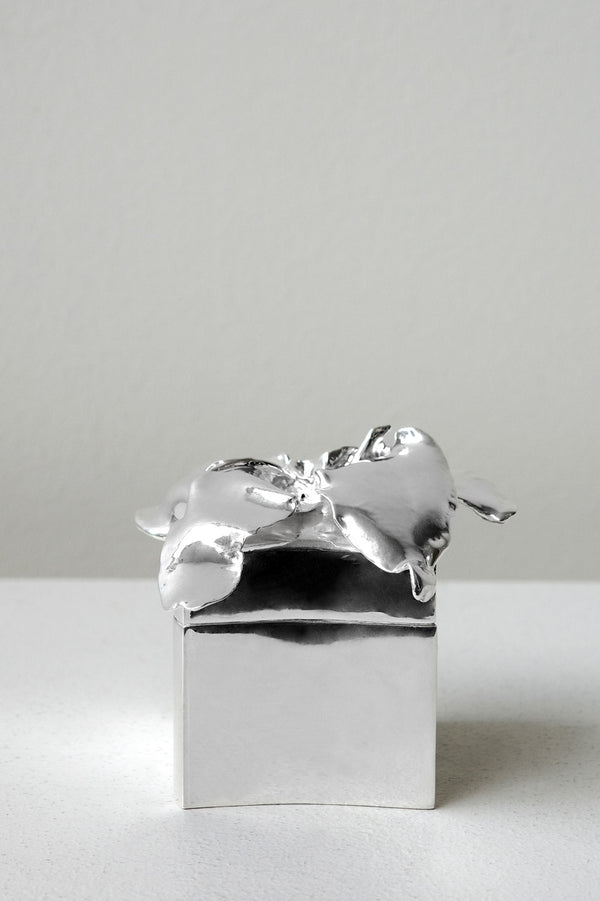 Medium Flower Trinket Box - Jewellery Box in Silver