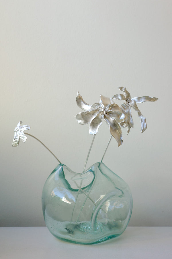 L65 - Set of 3 Flower Ornament in Silver