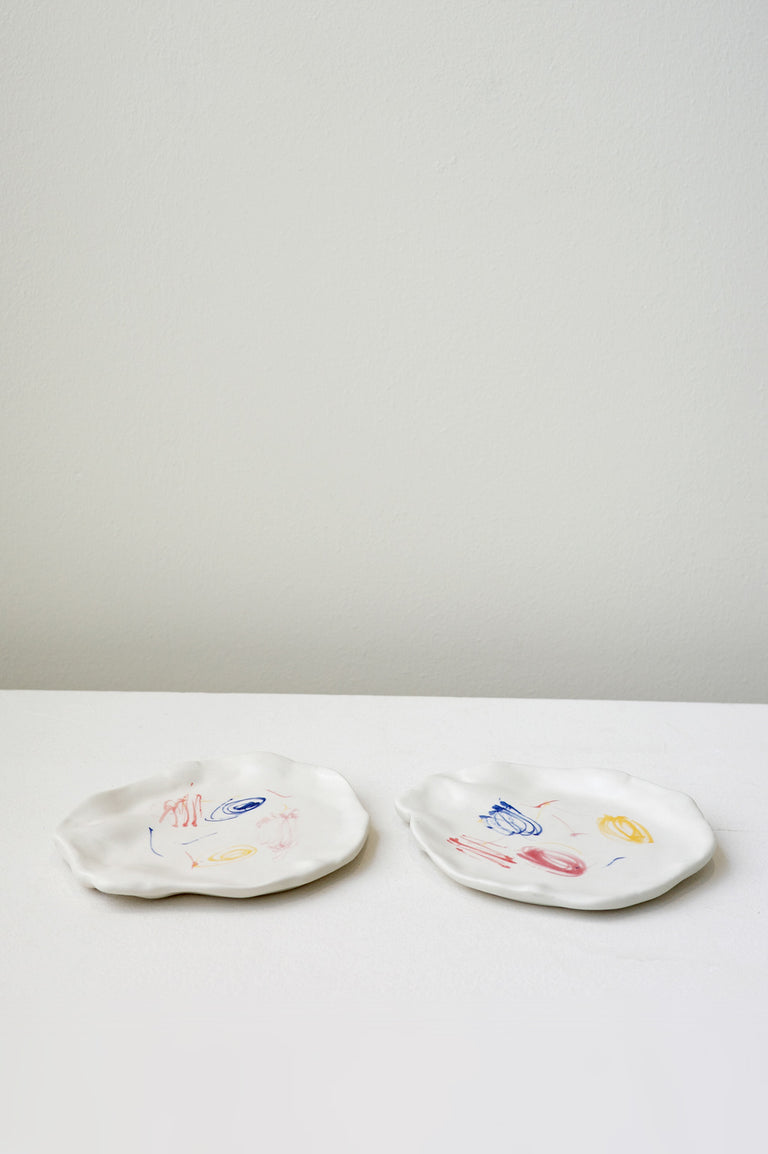 Imperfect The mostly Flat Coaster - Set of 2 Coasters in Matte White w/ Splatter