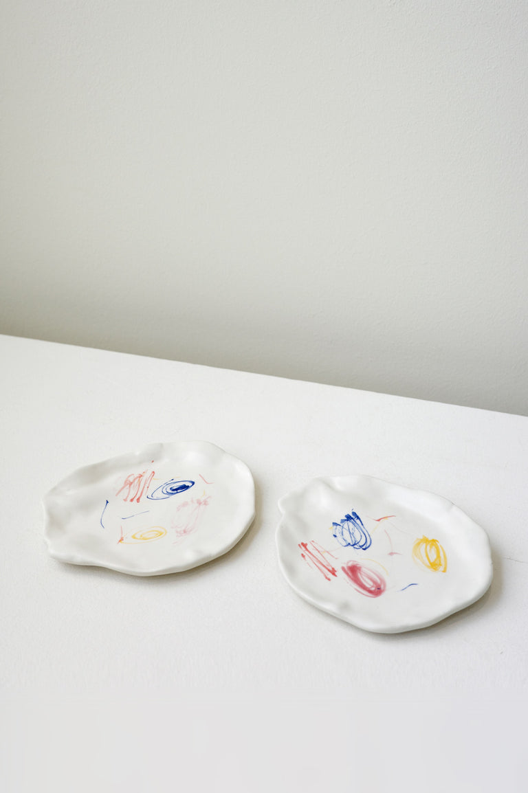 Imperfect The mostly Flat Coaster - Set of 2 Coasters in Matte White w/ Splatter