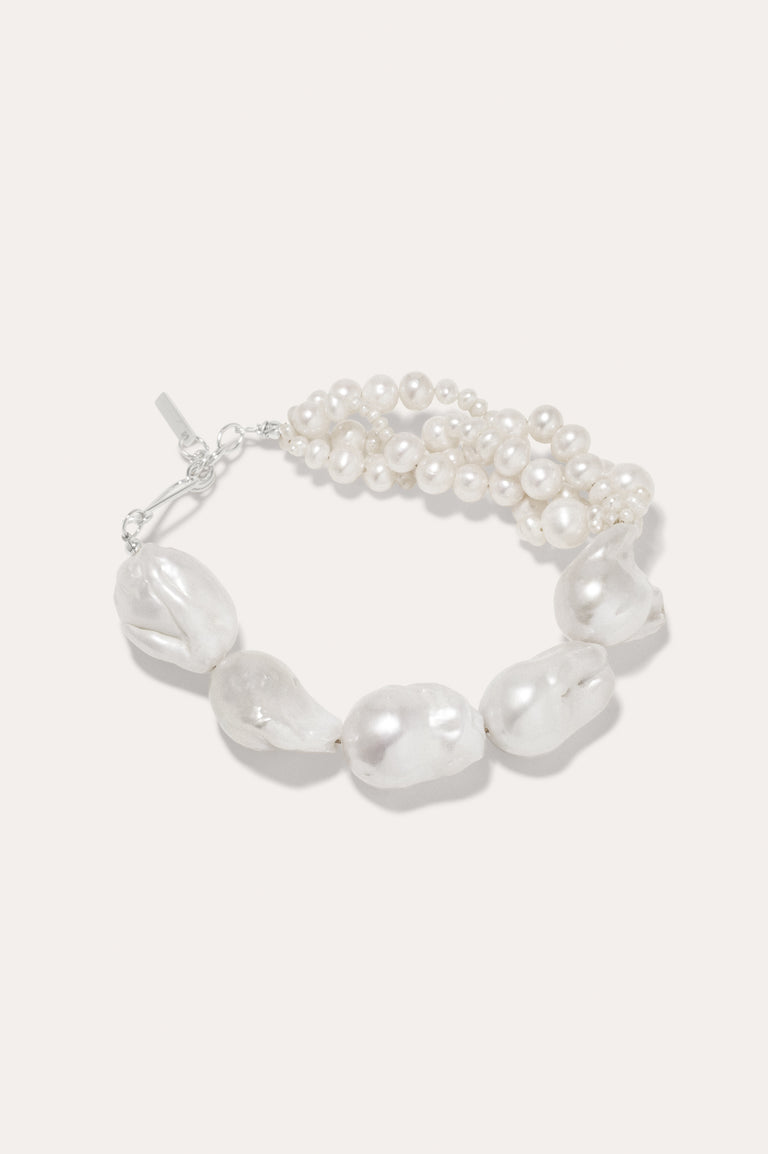 Parade Of Possibilities - Pearl and Platinum Plated Bracelet