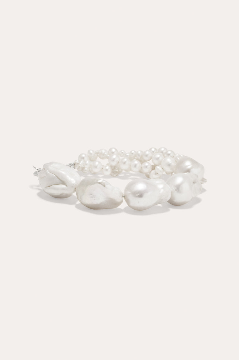 Parade Of Possibilities - Pearl and Platinum Plated Bracelet