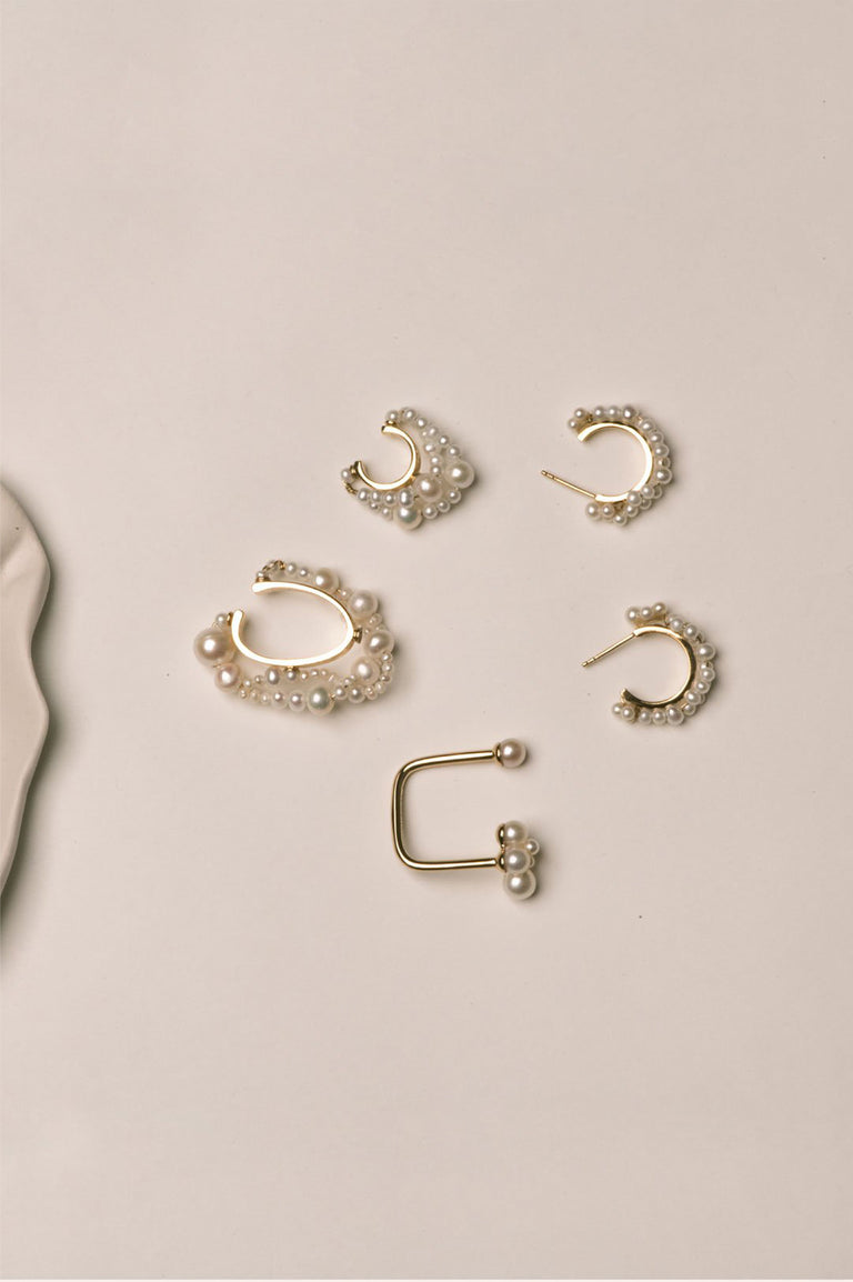 Nimbus - Pearl and Recycled Gold Vermeil Ear Cuff