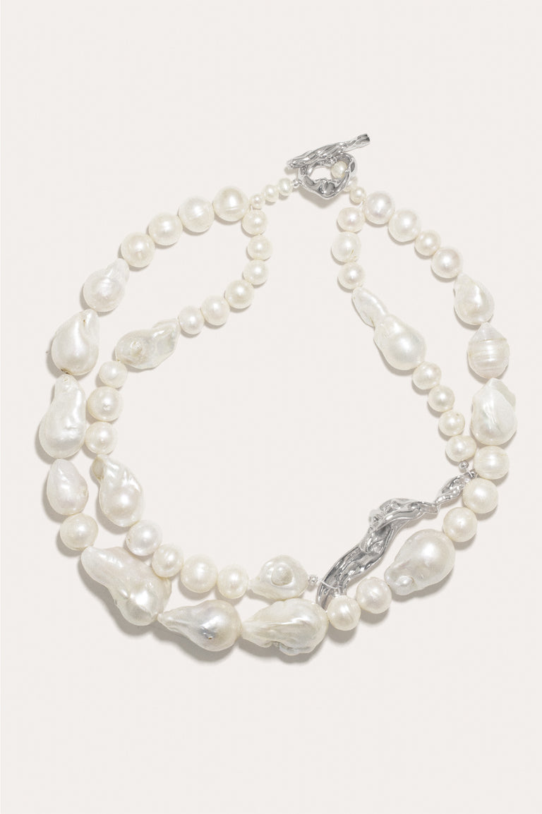 Foraging - Pearl and Recycled Silver Necklace