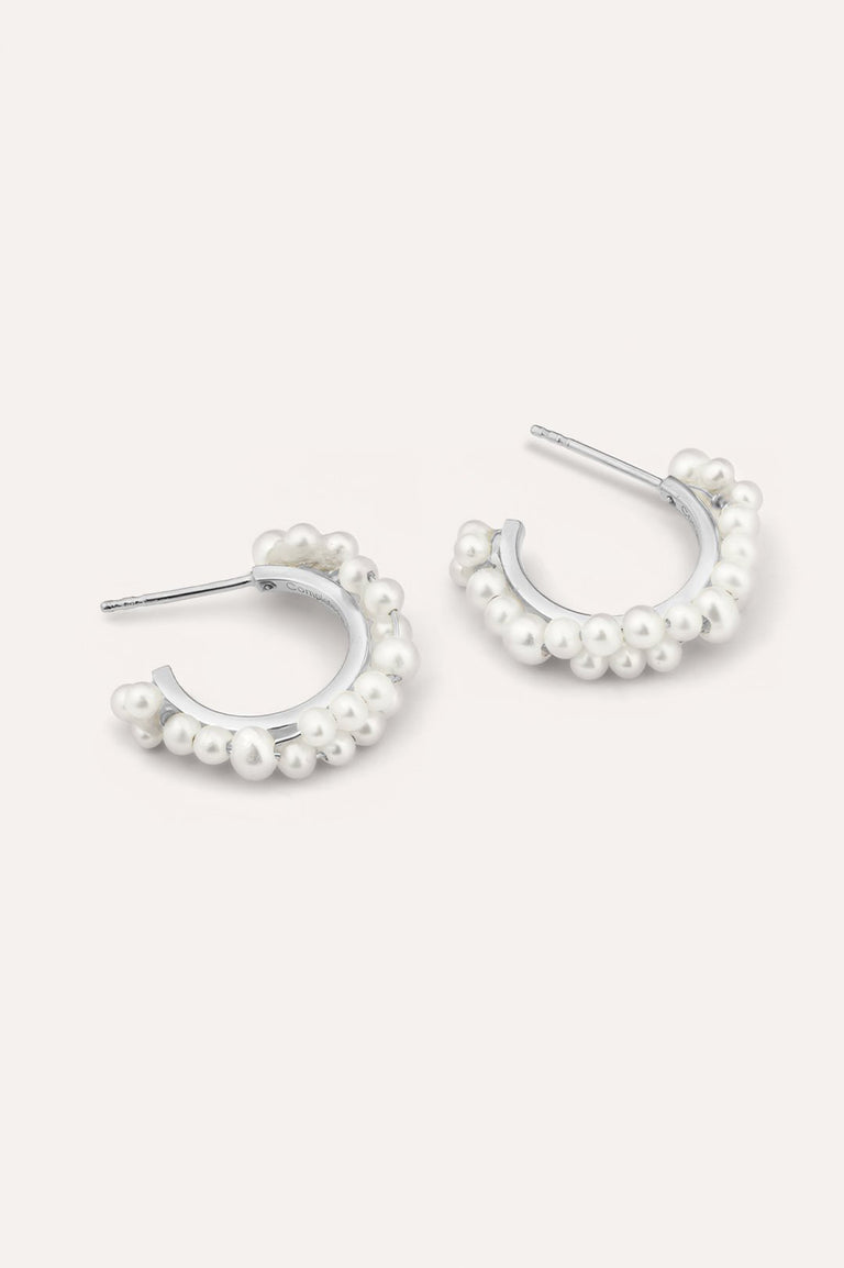 Stratus - Pearl and Platinum Plated Earrings