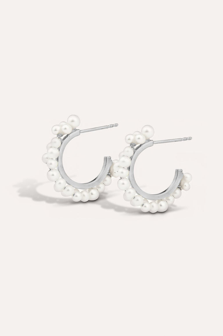 Stratus - Pearl and Platinum Plated Earrings