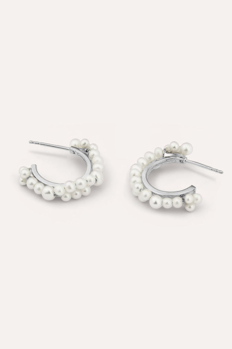 Stratus - Pearl and Platinum Plated Earrings